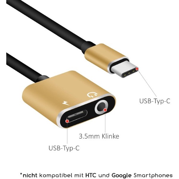 Audio Jack Adapter USB-C Gold (Refurbished A+)